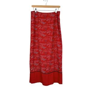 Vintage 90s CLIO 100% Rayon Maxi Skirt Size 6 Toile Scenic Print Made in USA
